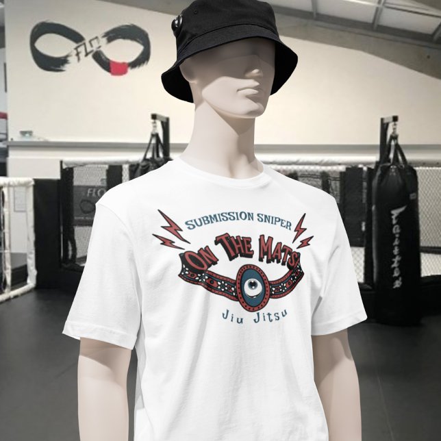 Camiseta Jiu Jitsu personalizado brasileiro nos assuntos (Jiu Jitsu "On The Mats" T-shirt with easy to customize text.)