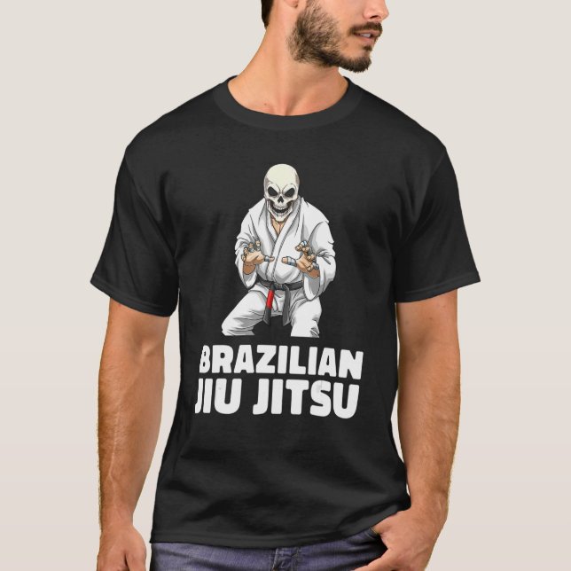 Camiseta Jiu Jitsu Skeleton brasileiro Jiu Jitsu Mma Grappl (Frente)