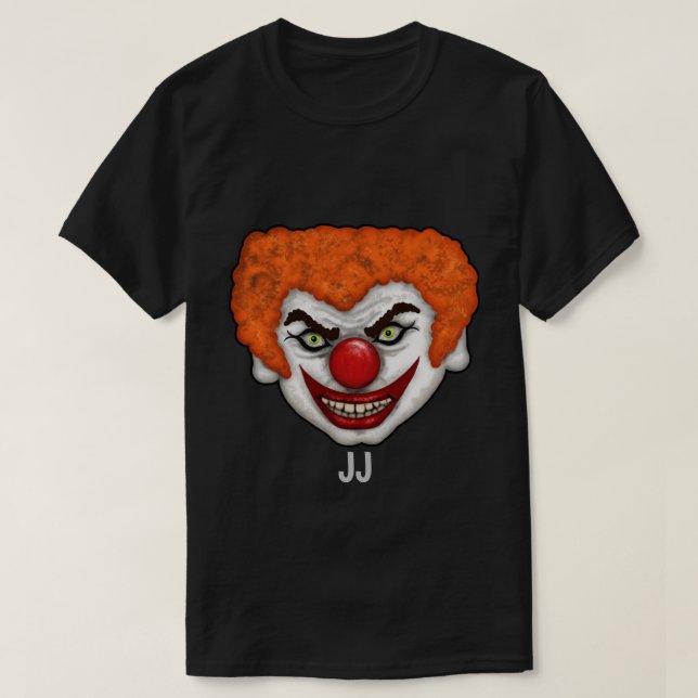 Camiseta JJ, o Palhaço Assustador | Diversão de Halloween (Frente do Design)