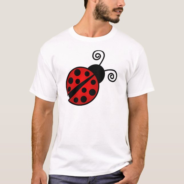 Camiseta Joaninha bonito - vermelho e preto (Frente)