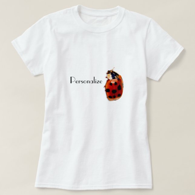 Camiseta Joaninha manchado chique com nome (Frente do Design)