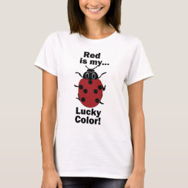 Camiseta Joaninha Vermelha é Minha Cor da Sorte Inseto Engr