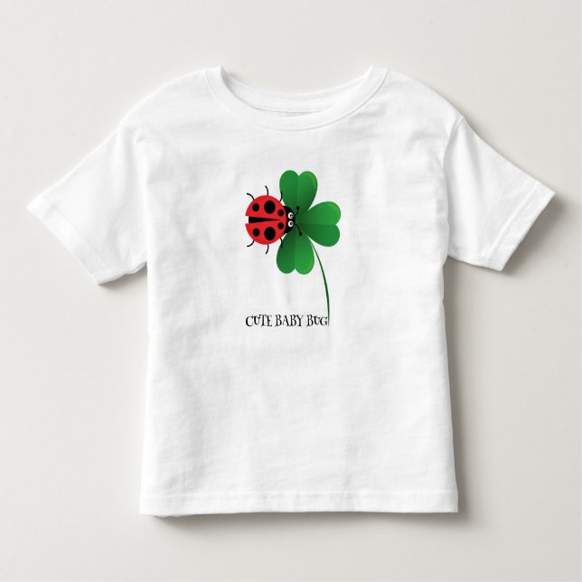 Camiseta Joaninha vermelha fofa na folha da sorte Crianças (Frente)