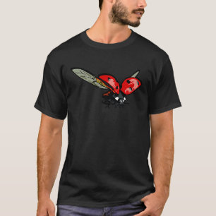 Camiseta Joaninha voadora fofa voa para o dente-de-leão