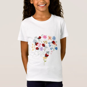 Camiseta Joaninhas Fofas Flores Silvestres Floral Caprichos