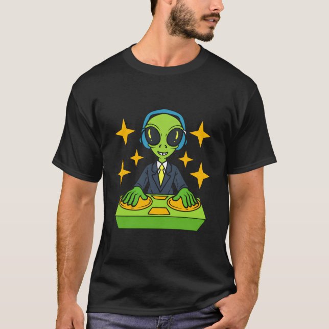 Camiseta Jockey De Disco Dj alienígena (Frente)