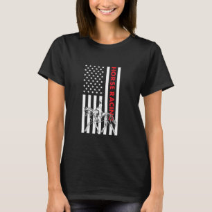 Camiseta Jockey Us Flag Horse Racing