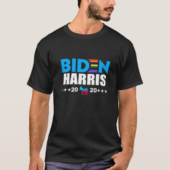 Camiseta Joe Biden 2020 Biden Harris Orgulho gay LGBT (Frente)