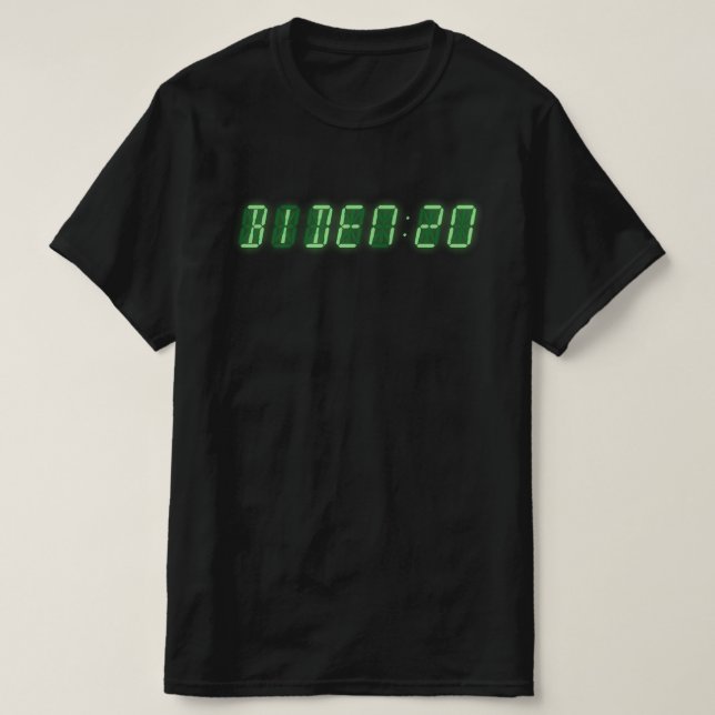 Camiseta Joe Biden 2020 Digital Clock (Frente do Design)