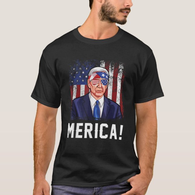 Camiseta Joe Biden 4 de julho Merica Men Women American Fl (Frente)