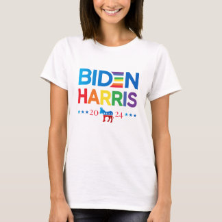 Camiseta Joe Biden Kamala Harris 2024 Orgulho gay Rainbow