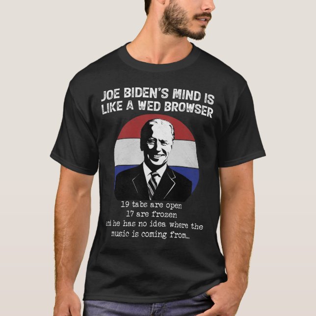 Camiseta Joe Biden Mente Como Um Policial Anti-Biden Do Nav (Frente)