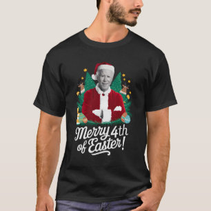 Camiseta Joe Biden Natal Papai Noel Feliz 4 De Páscoa Xmas