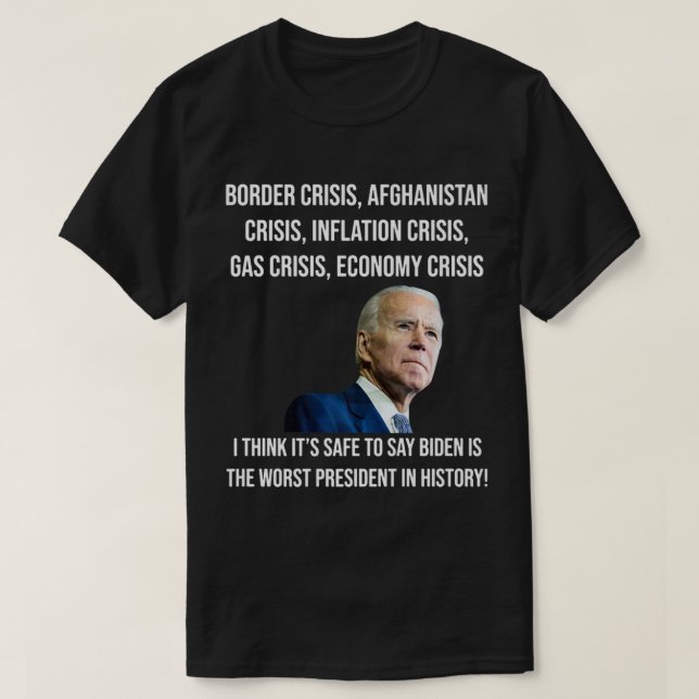 Camiseta Joe Biden, O Pior Presidente Da História, Nos Anun (Frente do Design)