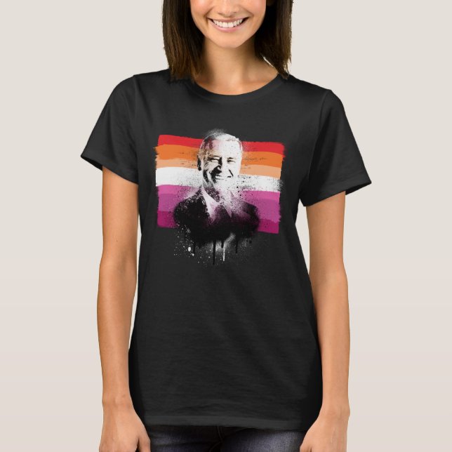 Camiseta Joe Biden Orgulho Lésbico (Frente)