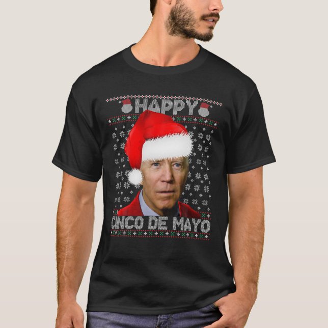 Camiseta Joe Biden Papais noeis Ugly Christmas Sweater Cinc (Frente)