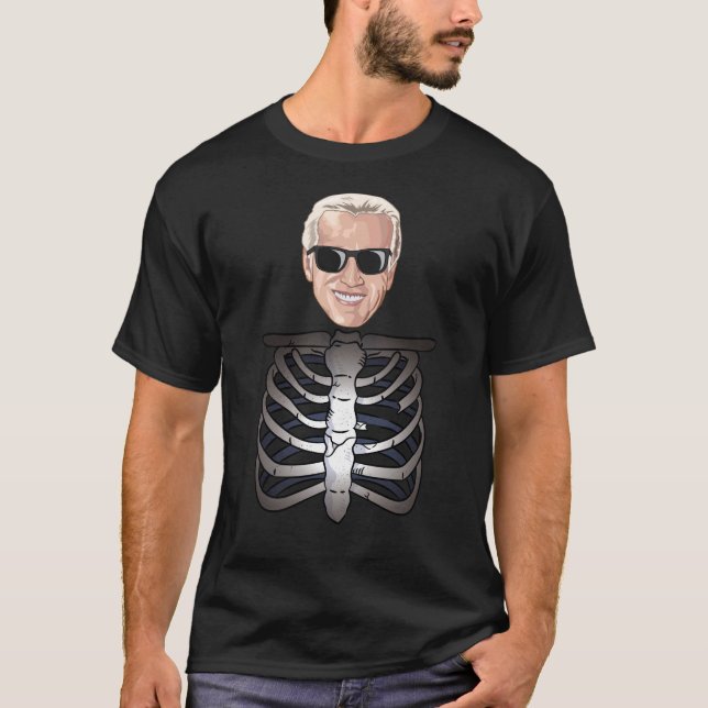 Camiseta Joe Biden Skeleton Presidente Biden Halloween (Frente)