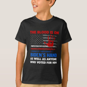 Camiseta Joe Biden Tem Sangue Em Suas Mãos Anti-Biden Traga