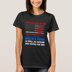 Camiseta Joe Biden Tem Sangue Em Suas Mãos Anti-Biden Traga