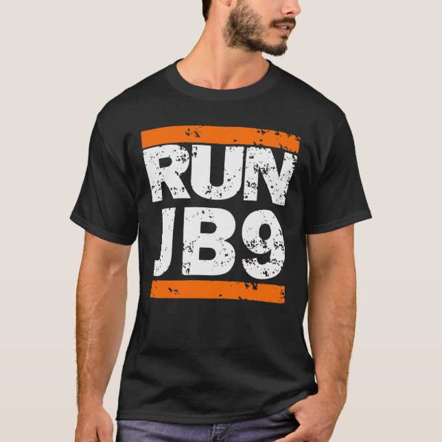Camiseta Joe Burrow Joe RUN JB9 Fã de futebol (Frente)