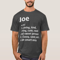 JOE Definição Nome Personalizado Funny Aniversário