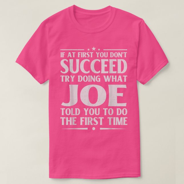 Camiseta Joe Funny Birthday Piada Personalizado (Frente do Design)