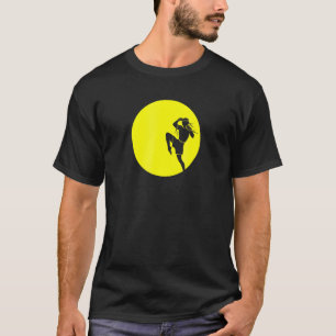 Camiseta Joelho Voador Tailandês Boxing Lua Cheia Para Comb