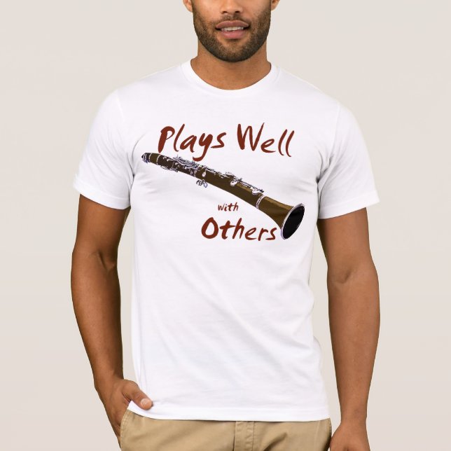 Camiseta Joga bem com outros Clarinet (Frente)
