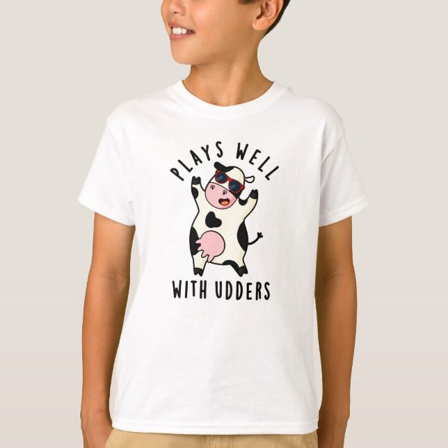 Camiseta Joga Bem Com Usos Engraçados Cow Pun (Frente)
