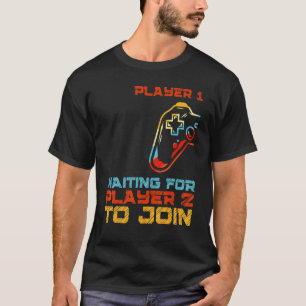 Camiseta Jogador 1 E Jogador 2 Padre Filho Jogando Gama De 