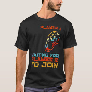 Camiseta Jogador 1 E Jogador 2 Padre Filho Jogando Gama De 
