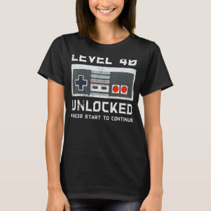 Camiseta Jogador 40 anos 40 anos de aniversário nível 40 de