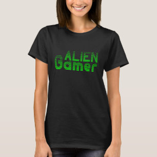 Camiseta Jogador Alien Divertido Estilo de Jogo Retro Vídeo