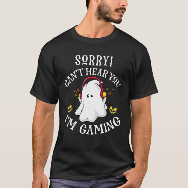 Camiseta Jogador assustador, desculpe não poder ouvi-lo, es (Frente)