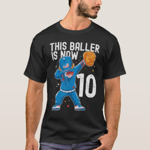 Camiseta Jogador Baller B de 10 Anos de Beisebol Aniversári