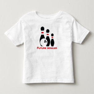 Camiseta Jogador, bola de boliche e pinos futuros