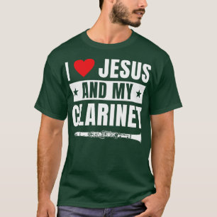 Camiseta Jogador Clarinet Engraçado Clarinetista Adoro Jesu