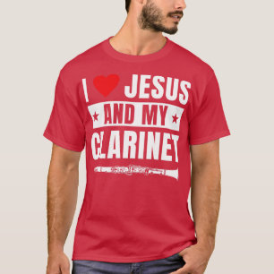 Camiseta Jogador Clarinet Engraçado Clarinetista Adoro Jesu
