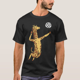 Camiseta Jogador Clássico T-Sh Jogador de Voleibol Girafa