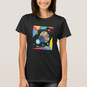 Camiseta Jogador Colorido Shuttlecock Birdie Badminton Play