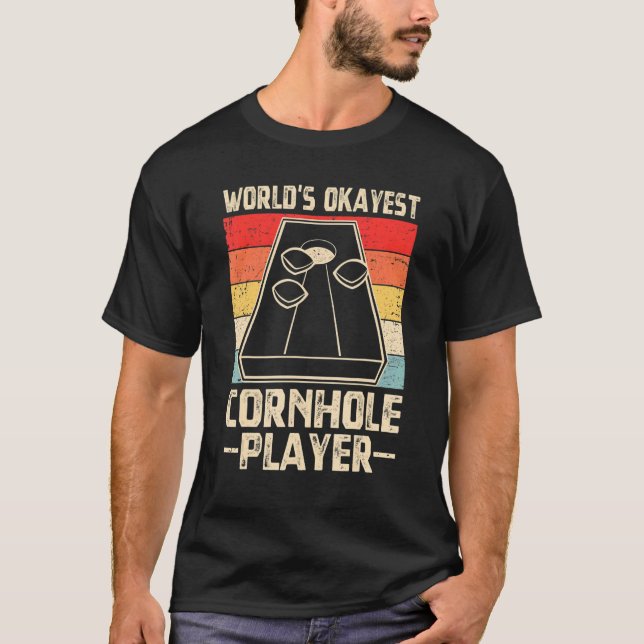 Camiseta Jogador da Cornhole Retro Cornhole Bean (Frente)