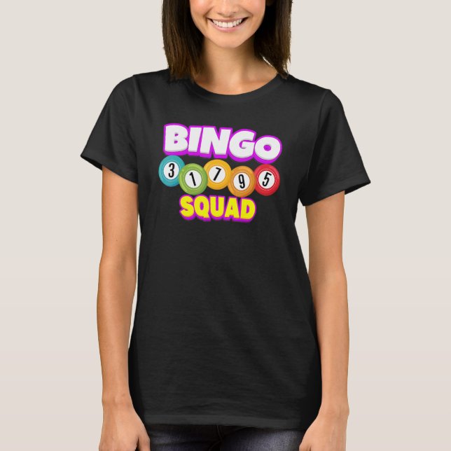 Camiseta Jogador da Equipe do Bingo Lucky Bingo Sorte Mulhe (Frente)