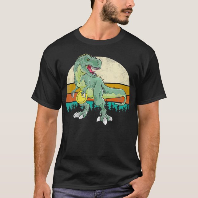 Camiseta Jogador da Frolf do Dinossauro Presente T Rex Golf (Frente)