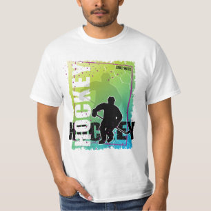 Camiseta Jogador de Abstrato de hóquei (macho)