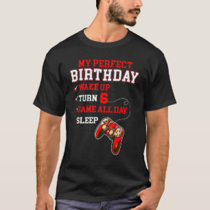Camiseta Jogador De Aniversário De 6 Para Jogo Perfeito Par