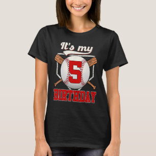 Camiseta Jogador de Aniversário do Beisebol 5 com 5 anos de