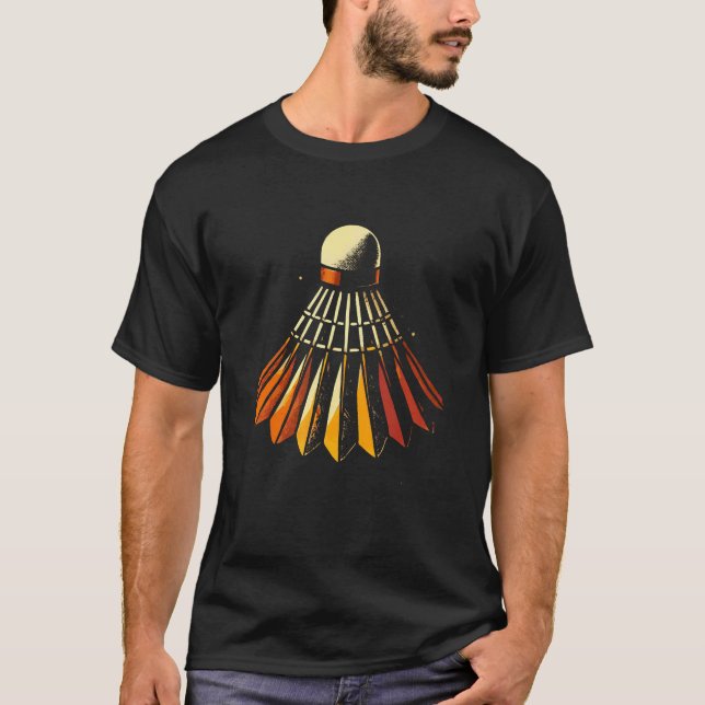 Camiseta Jogador de Badminton com Peteca (Frente)