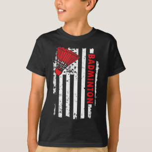 Camiseta Jogador de badminton da bandeira dos Estados Unido