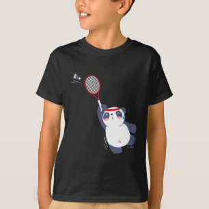 Camiseta Jogador de Badminton do Panda Bear Solteiros dupli