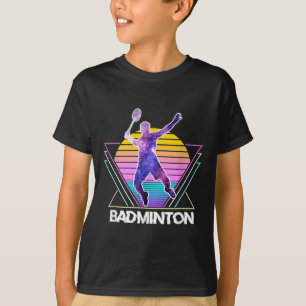 Camiseta Jogador de Badminton Esportes Retro Vintage Vaporw